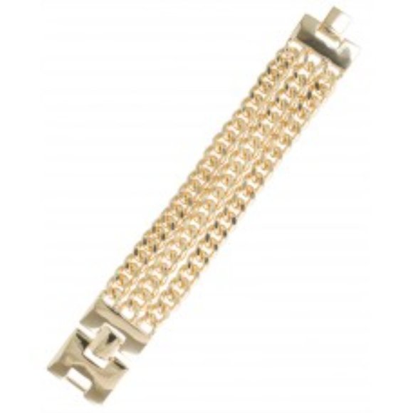 3 STRAND GOLD CHAIN LINK CLIP BRACELET, LOVE THIS BRACELET!!! - Picture 1 of 7